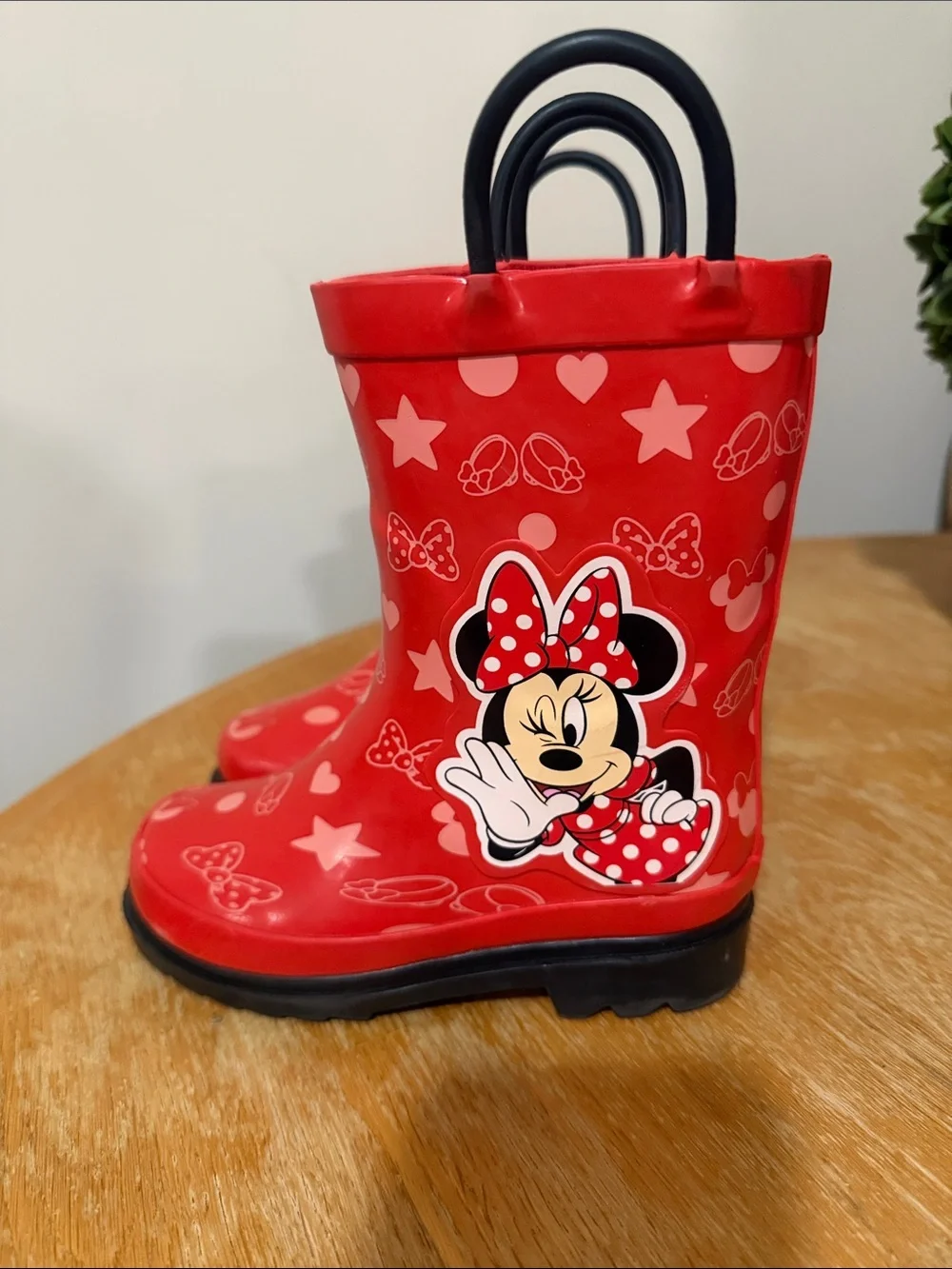Disney Kids Red Minnie Mouse Rain Boots